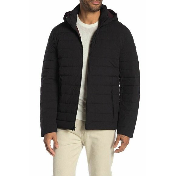 MICHAEL Michael Kors Mens Black Hooded Puff Jacket - Picture 1 of 12